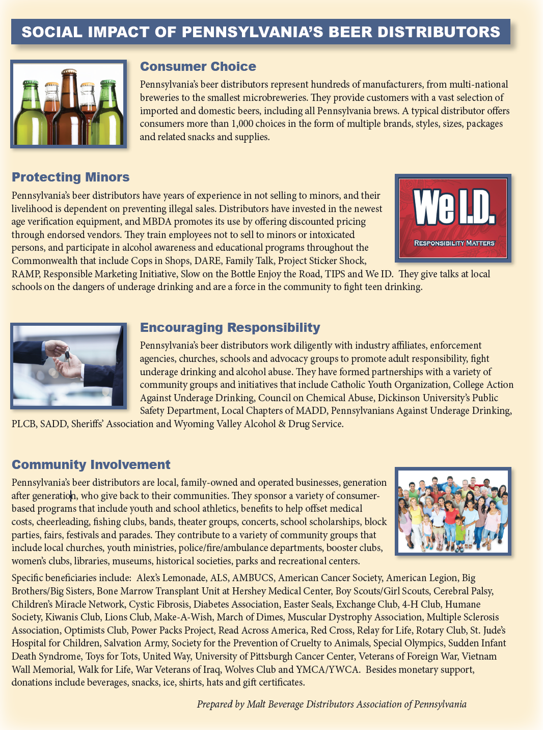 Social Impact Of Pennsylvania’s Beer Distributors The Malt Beverage
